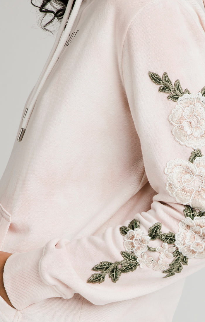 SikSilk Tye-Dye Floral Overhead Hoodie - Pink (1)