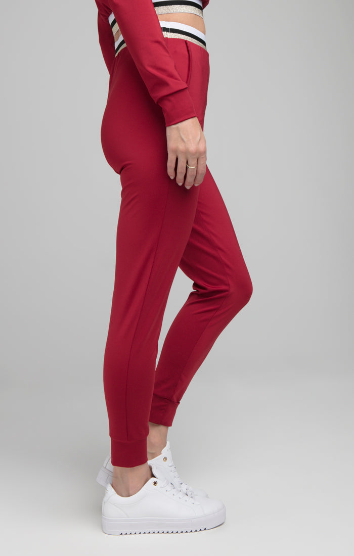 SikSilk Icon Track Pants - Burgundy (1)