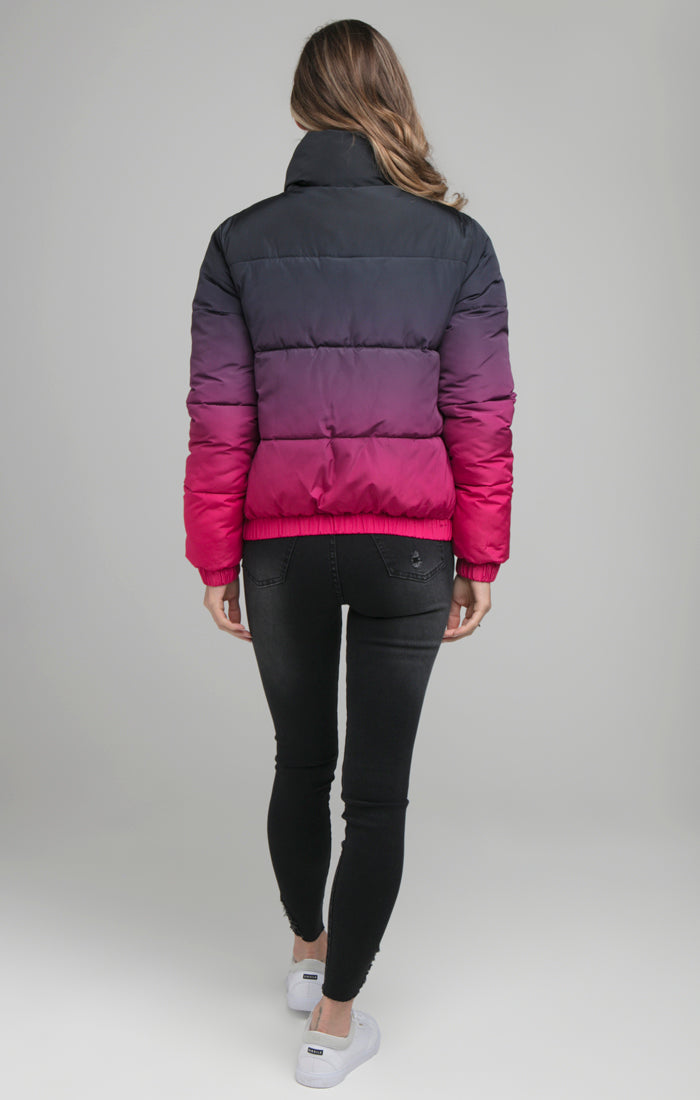 SikSilk Fade Padded Jacket - Black & Pink (5)