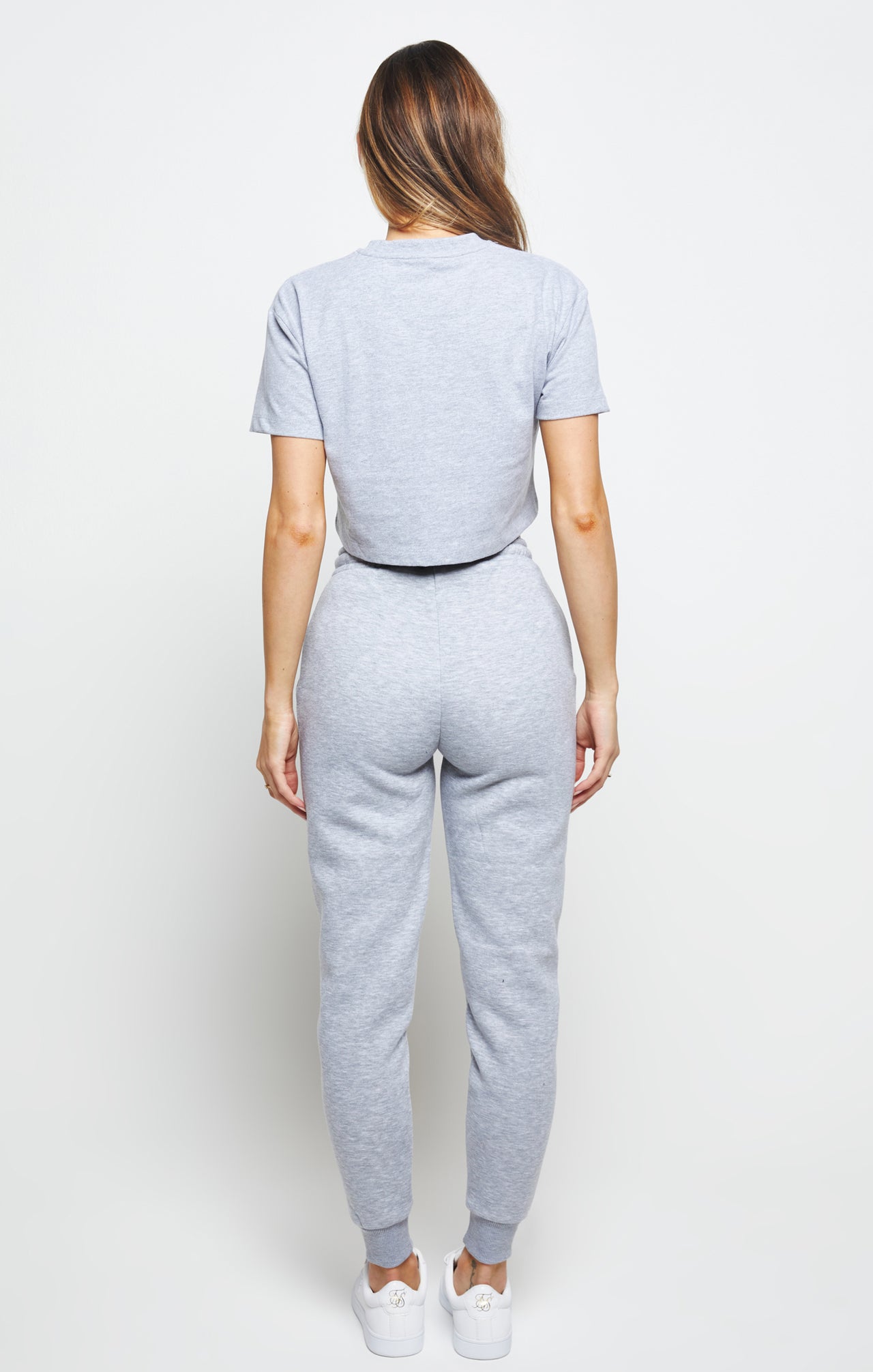 Grey Marl Essential Retro Box Fit Crop T-Shirt (4)