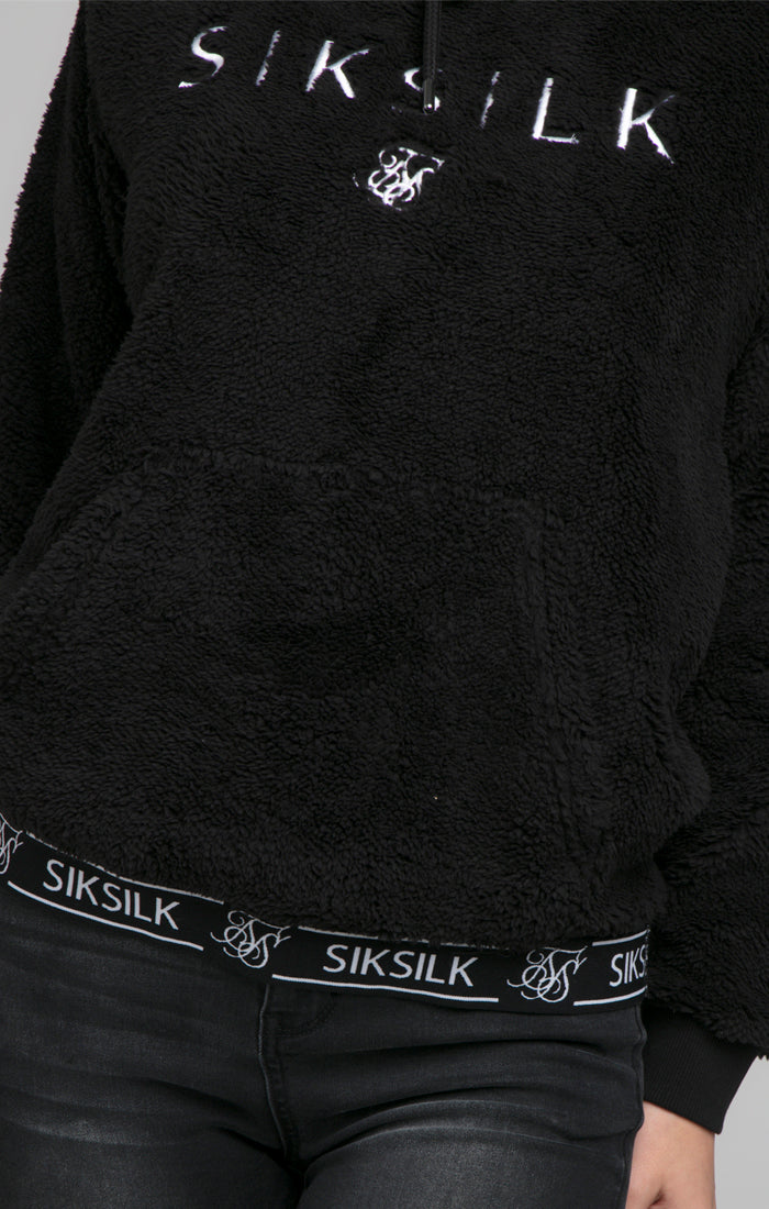 SikSilk Tape Sherpa Overhead Hoodie - Black (1)