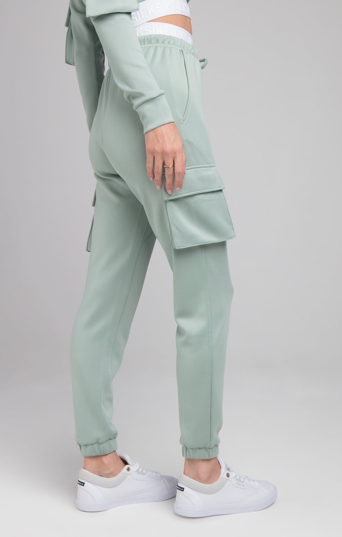 SikSilk Cargo Tape Track Pants - Sage (1)