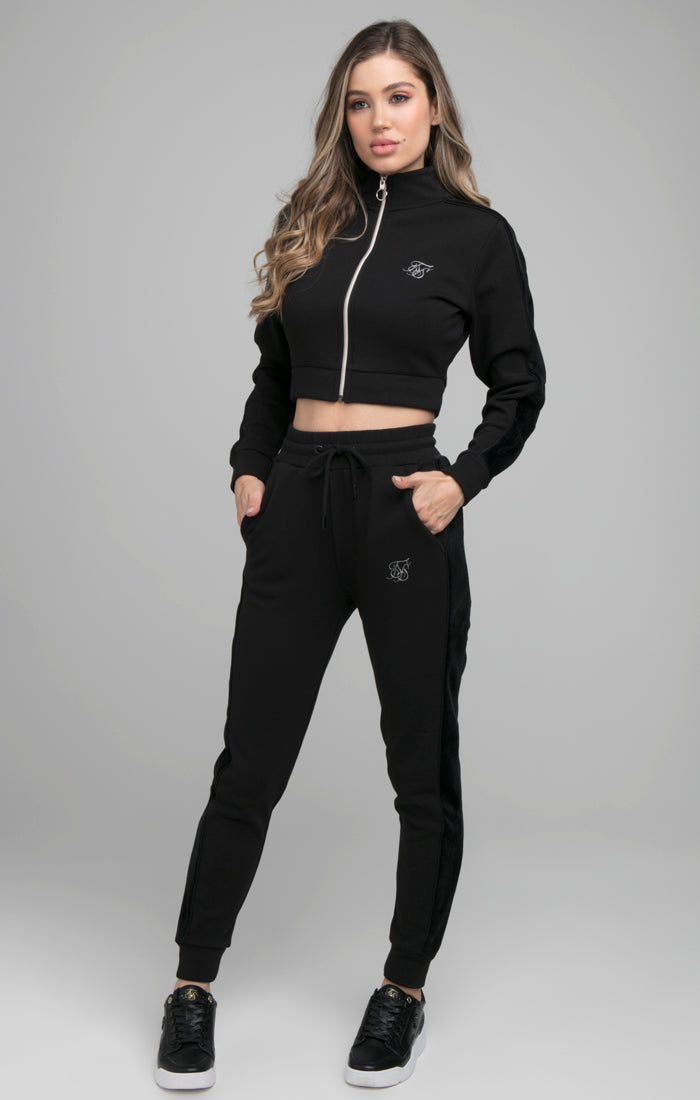 SikSilk Opulent Cropped Track Top - Black (3)