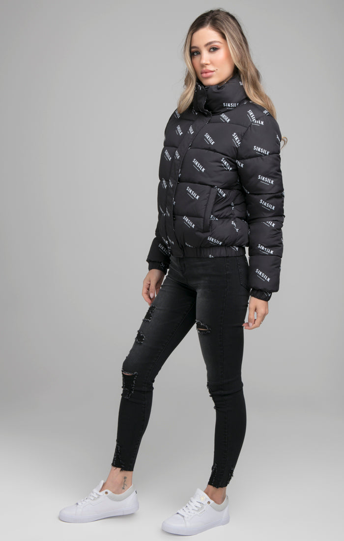 Load image into Gallery viewer, SikSilk All Over Print Padded Jacket - Black (4)