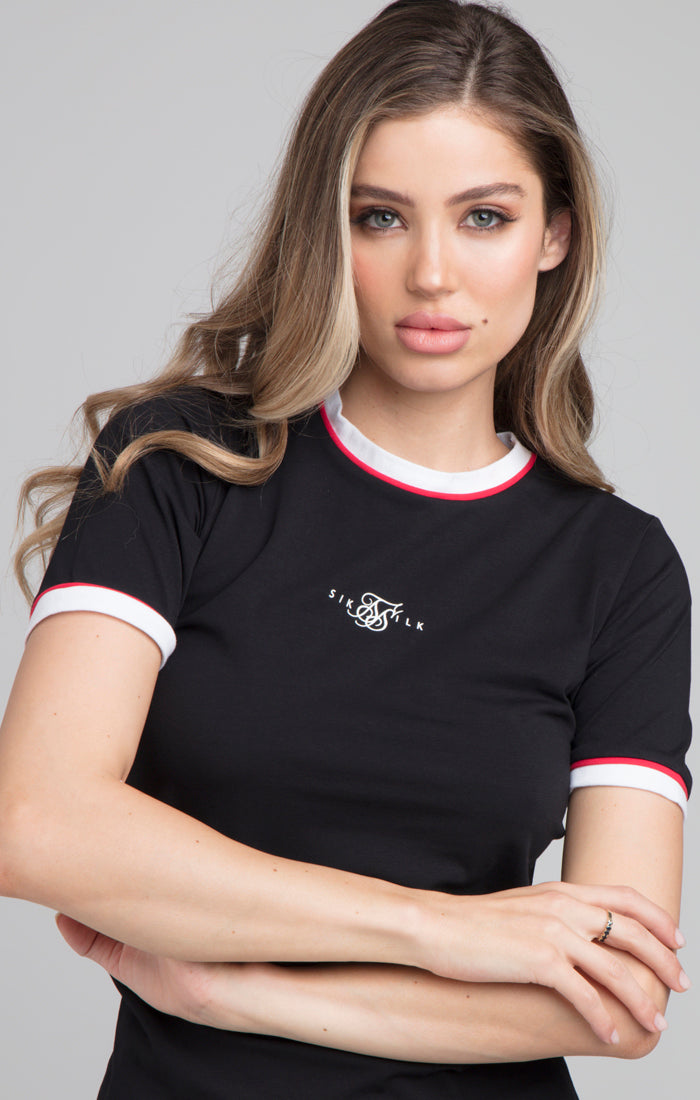SikSilk Piping Ringer Tee - Black (1)