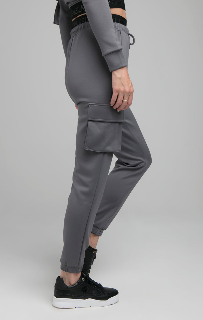 SikSilk Cargo Taped Track Pants - Grey (1)