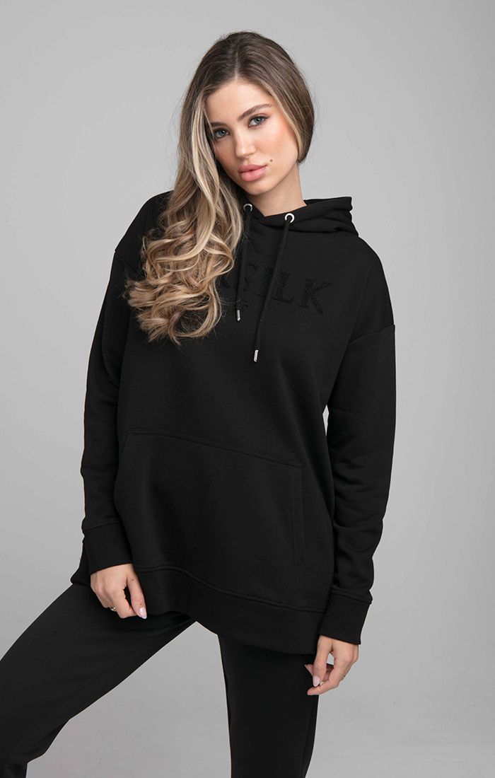 Black Longline Hoodie