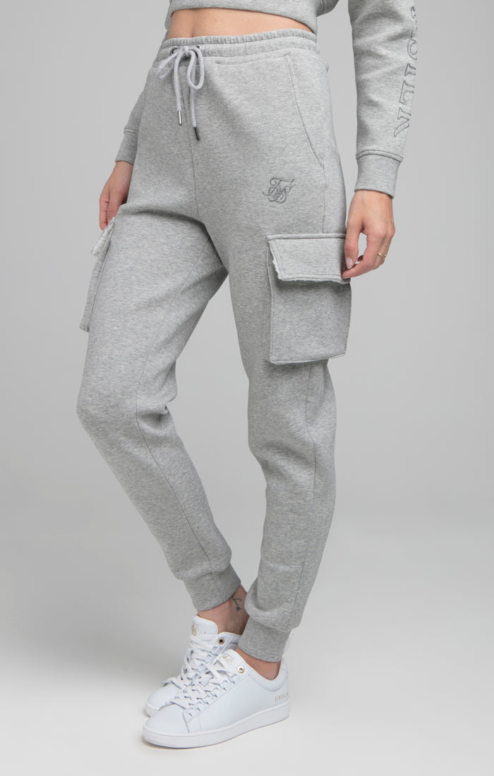 SikSilk Cargo Joggers - Grey Marl