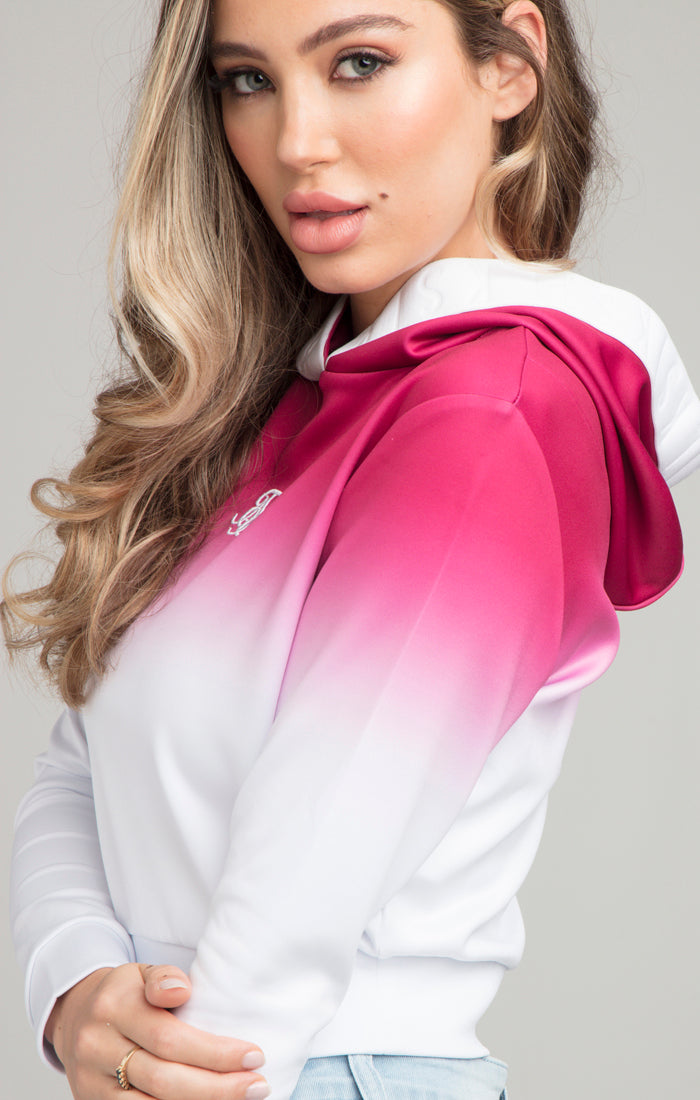SikSilk High Fade Track Top - Pink & White (1)