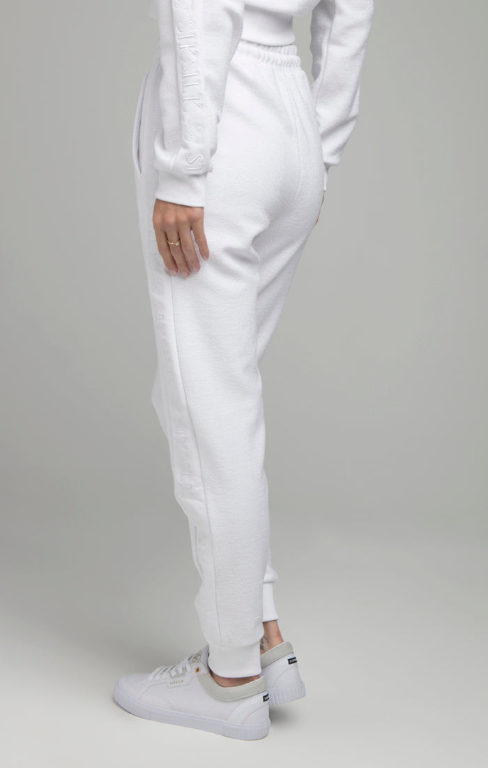 SikSilk Loopback Embroidered Joggers - White (1)