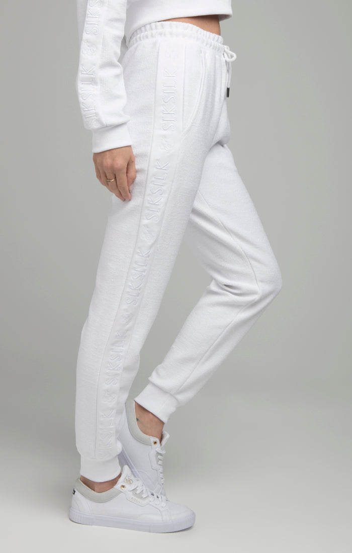 SikSilk Loopback Embroidered Joggers - White (2)