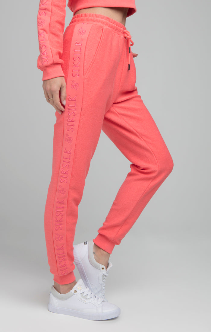 SikSilk Loopback Embroidered Joggers - Pink (3)