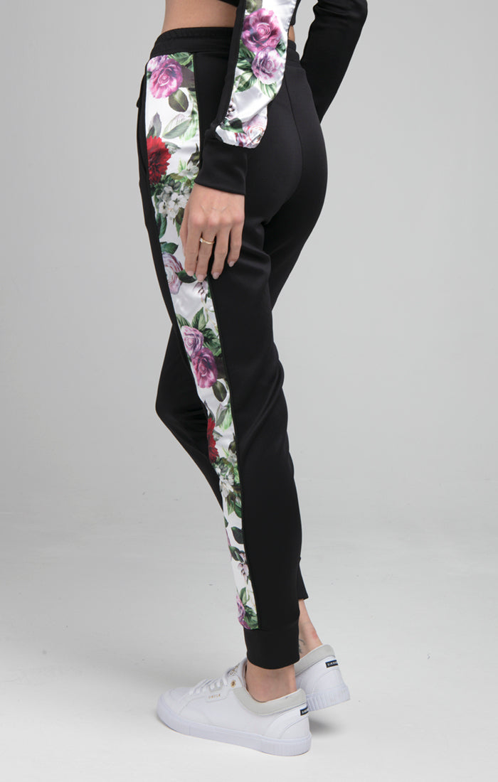 SikSilk Floral Pixel Track Pants - Black (1)