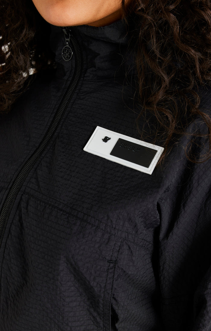 Black Cropped Ruched Jacket (1)