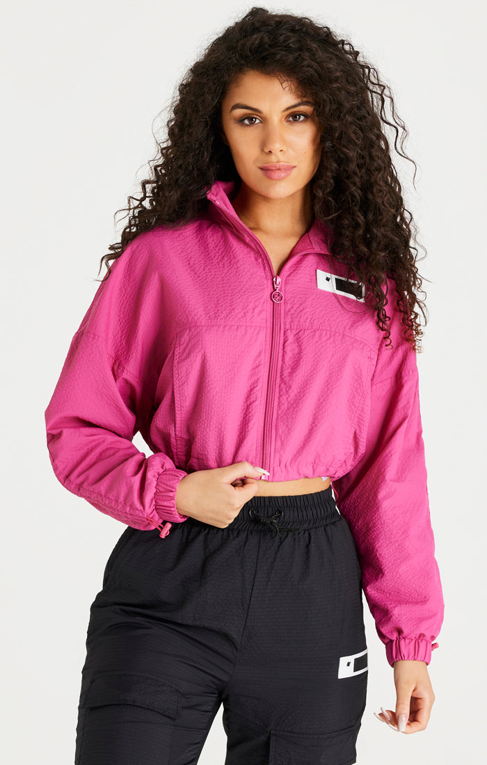 Load image into Gallery viewer, Pink Cropped Ruched Jacket