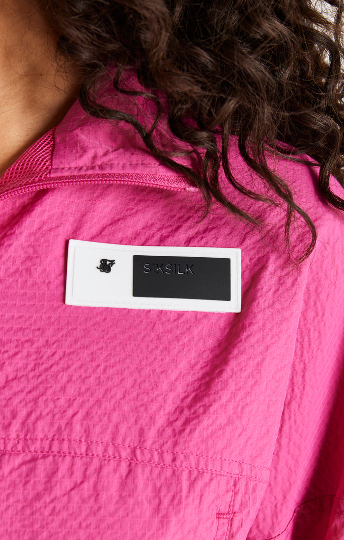 Pink Cropped Ruched Jacket (1)