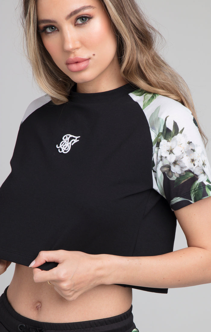 SikSilk Floral Pixel Tee - Black (1)