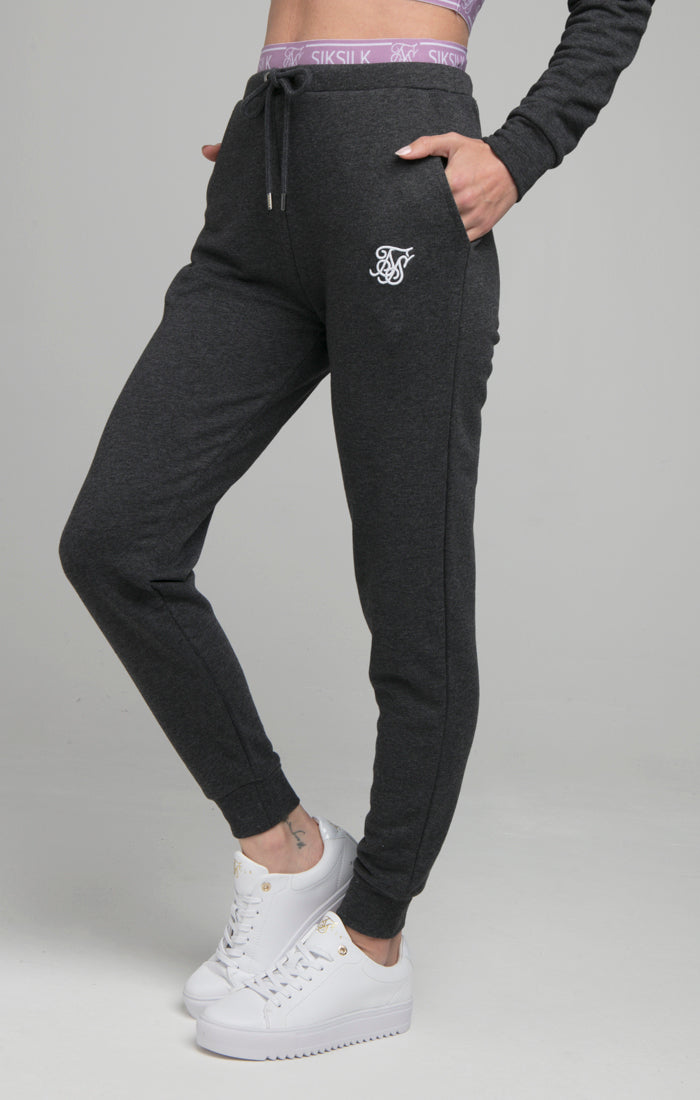 SikSilk Tape Waistband Joggers - Charcoal Marl