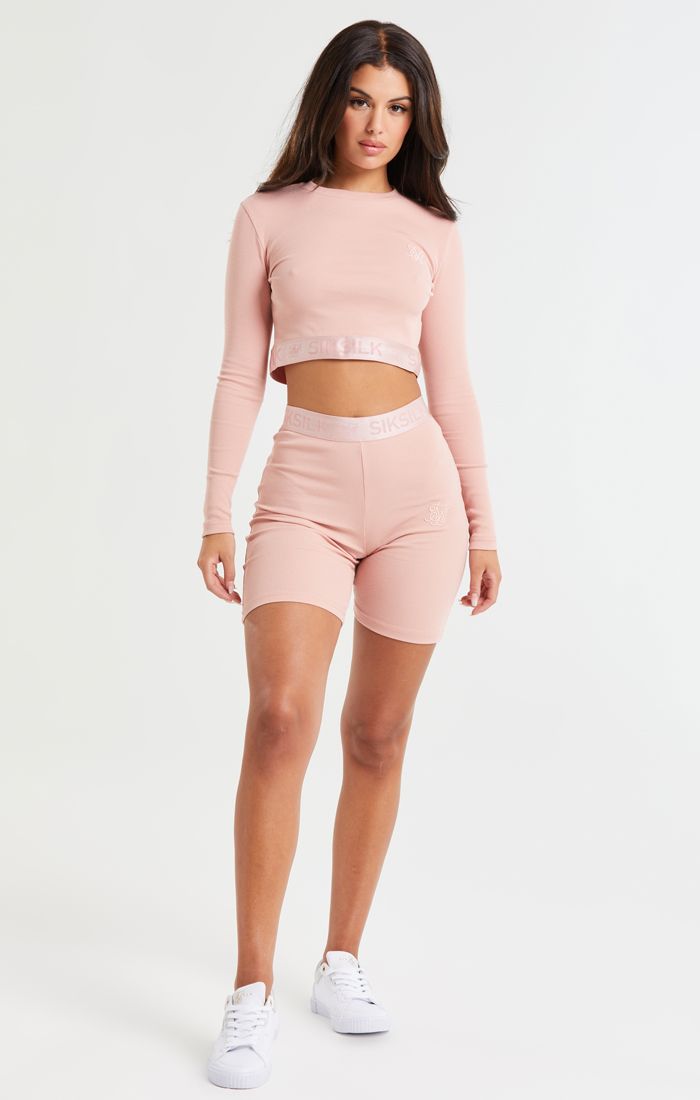 SikSilk Rib Tape Cycle Shorts - Pink (1)