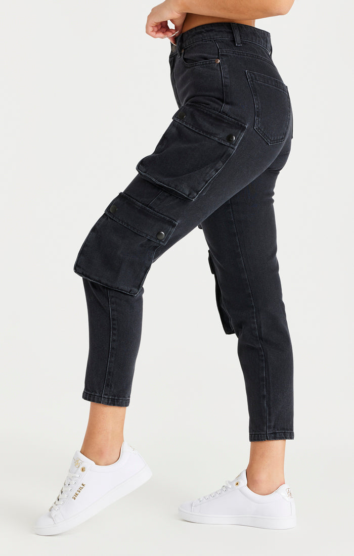 Black Denim Cargos (1)