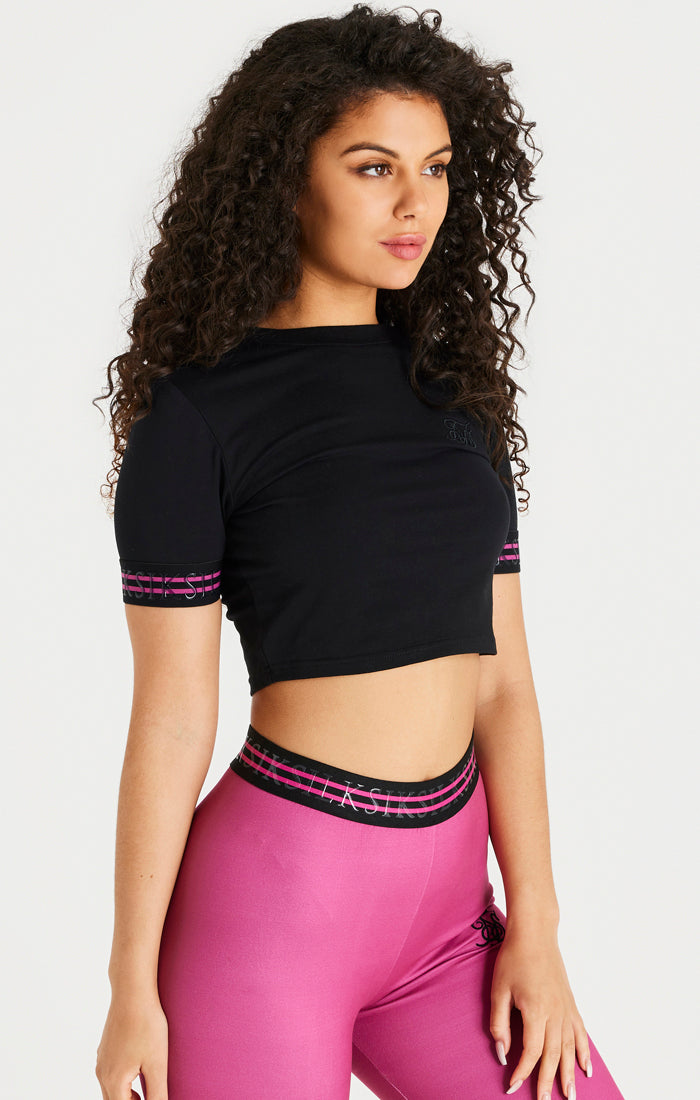 Load image into Gallery viewer, Black Pro Crop T-Shirt