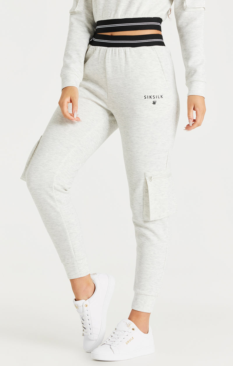 Ice Grey Marl Cargo Track Pant