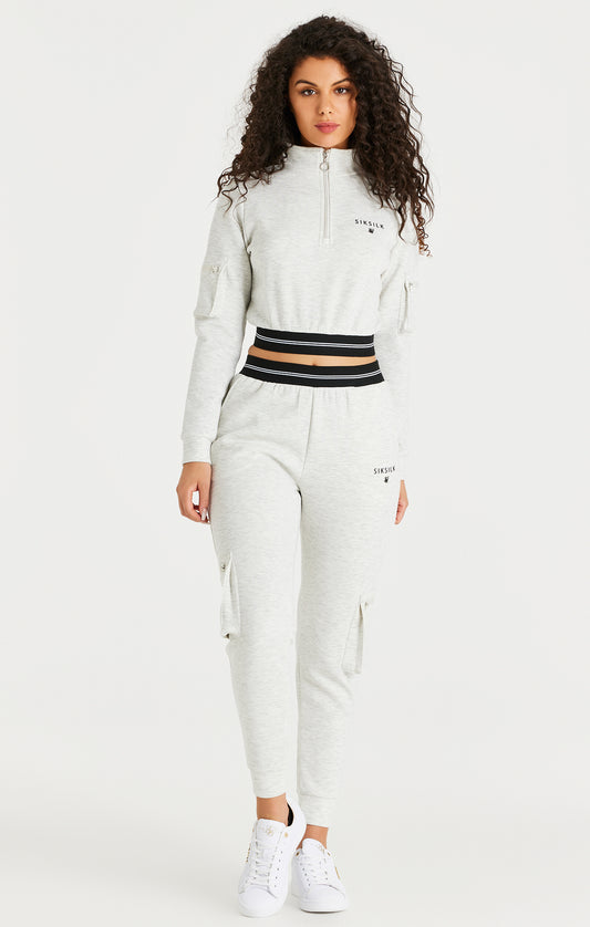 Ice Grey Marl Cargo Track Pant