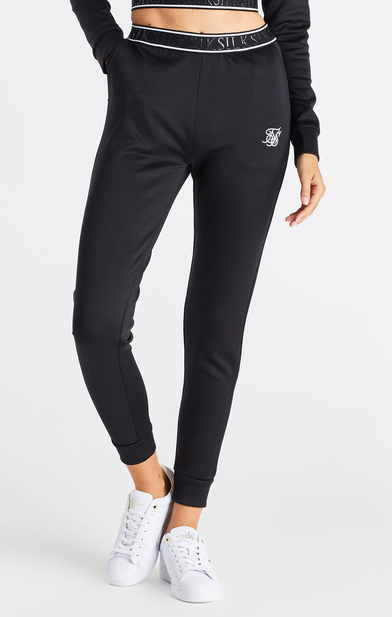 SikSilk Exhibit Luxe Tracksuit Bottoms - Black