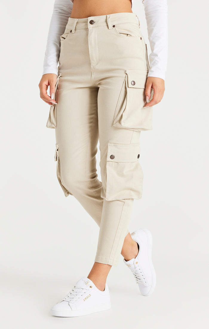 Load image into Gallery viewer, Beige Cargo Pant