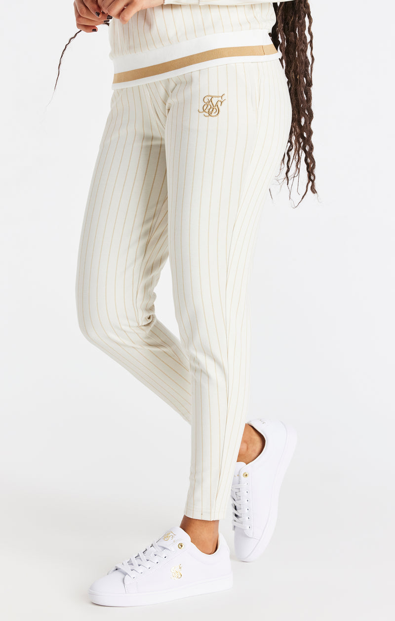 SikSilk Luxe Stripe Pants - Ecru & Gold