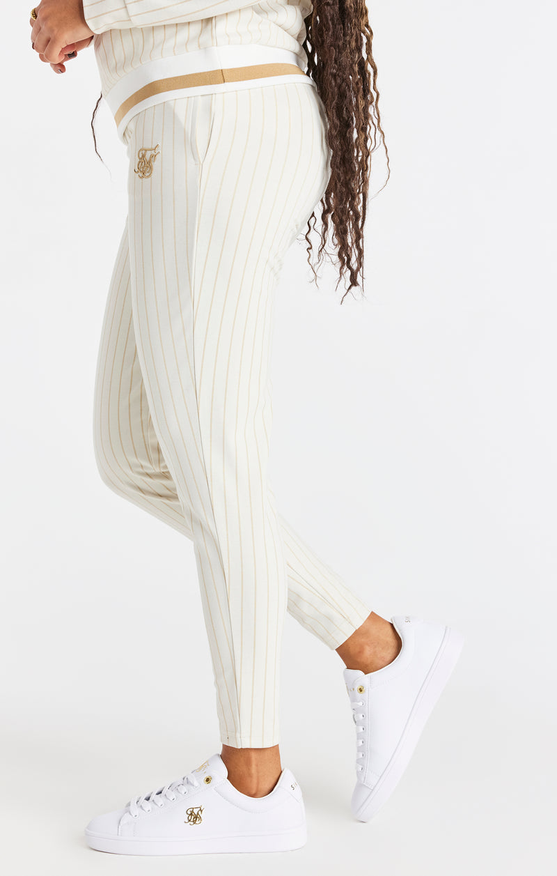 SikSilk Luxe Stripe Pants - Ecru & Gold (1)