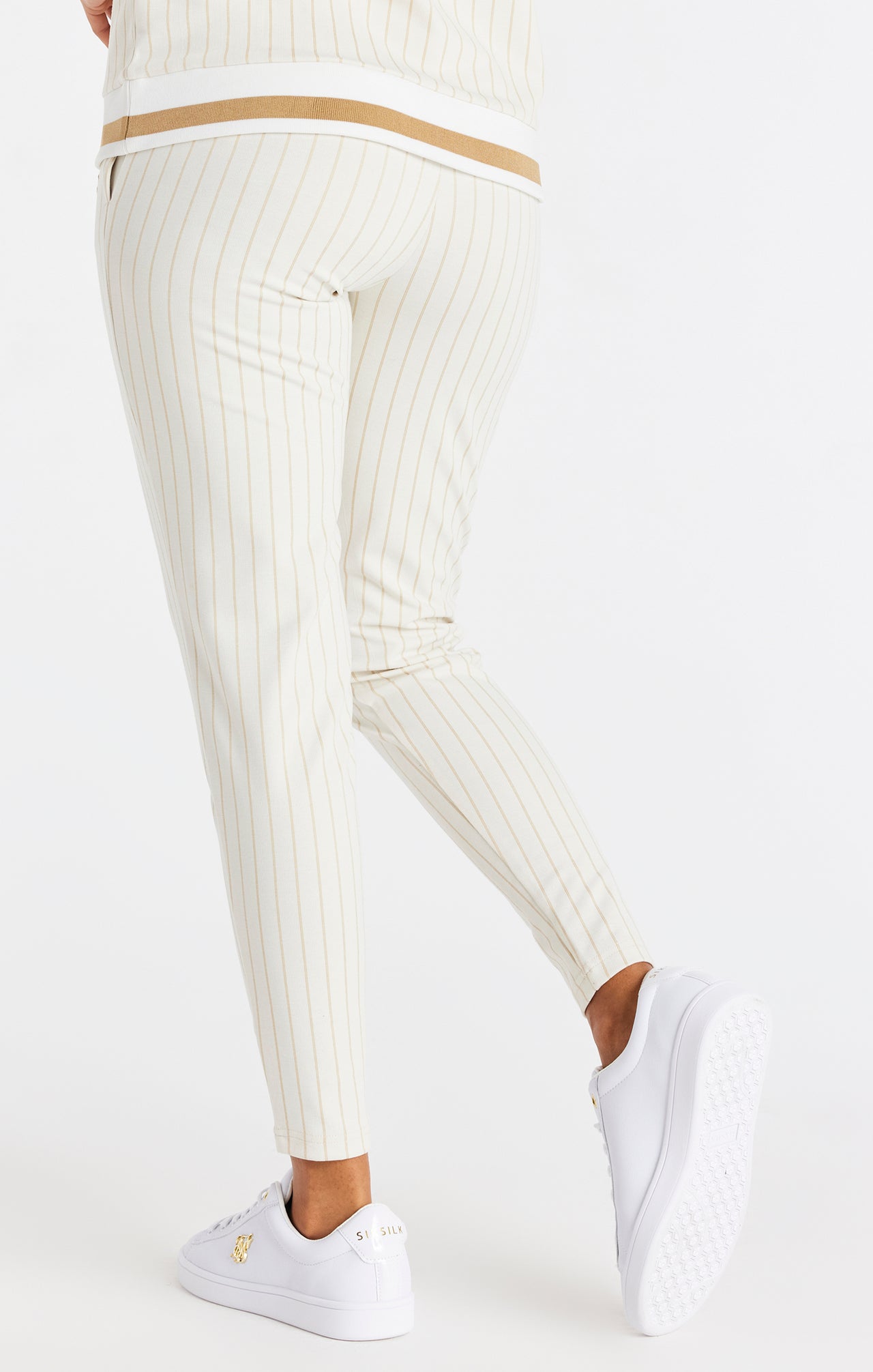SikSilk Luxe Stripe Pants - Ecru & Gold (2)