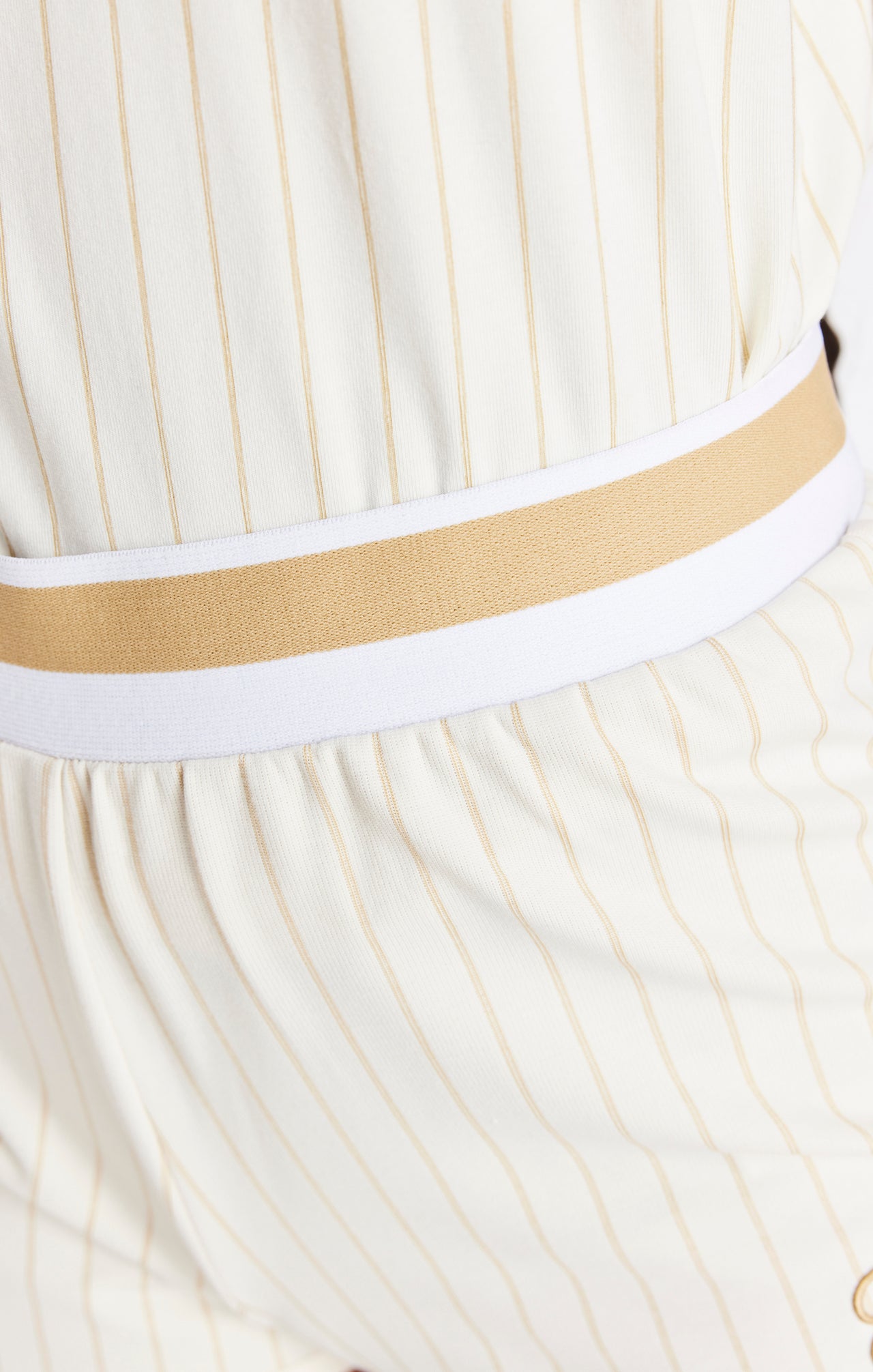 SikSilk Luxe Stripe Shorts - Ecru & Gold (5)