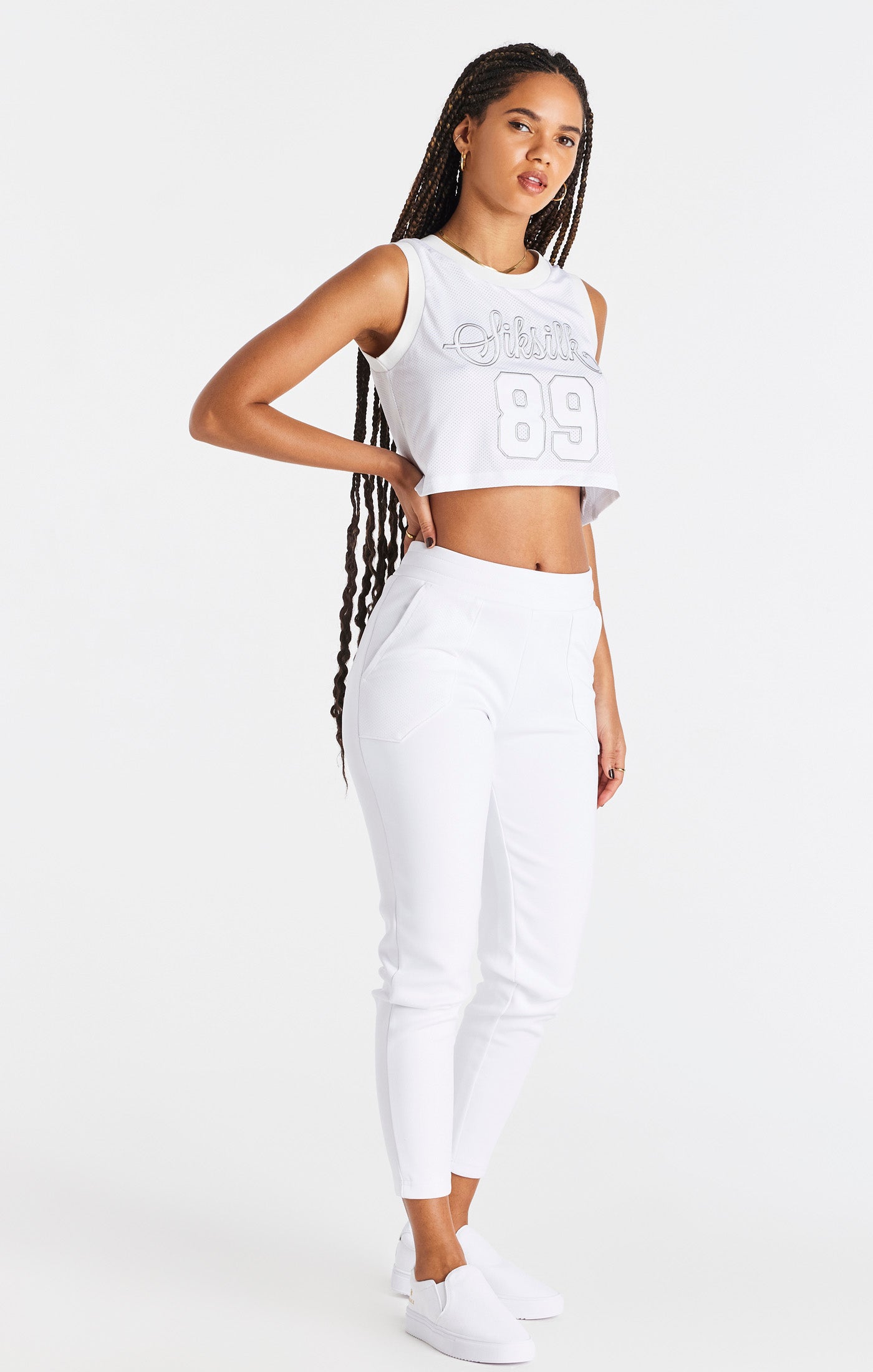 Load image into Gallery viewer, SikSilk Basketball Crop Vest - White (2)