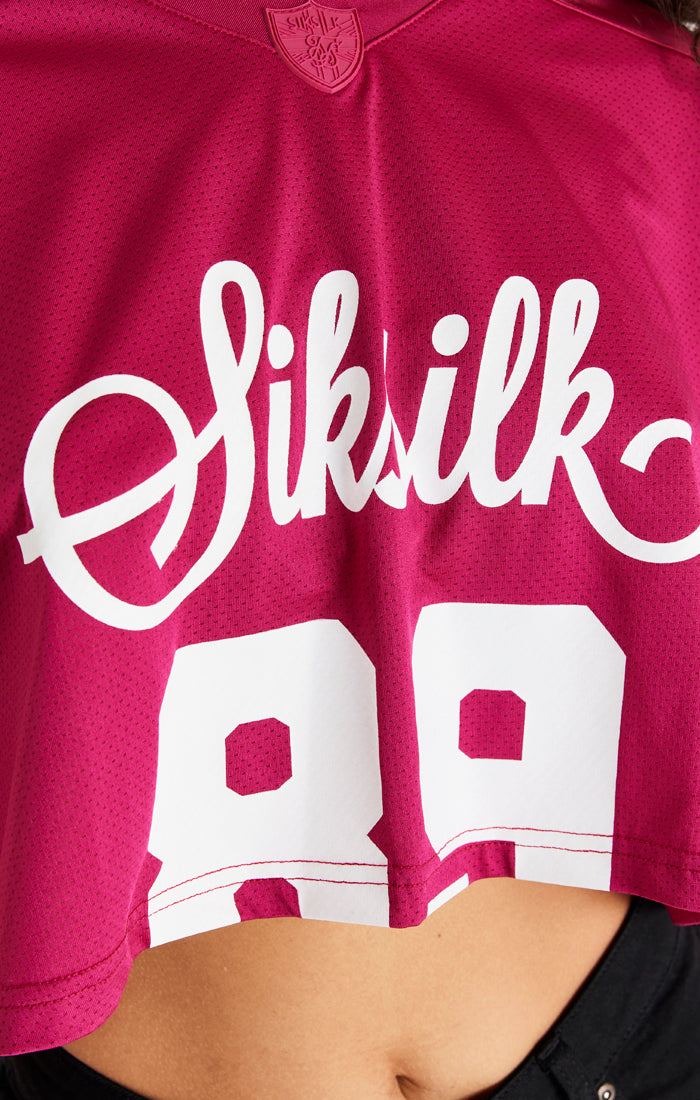 Pink Retro Football Crop Jersey (1)