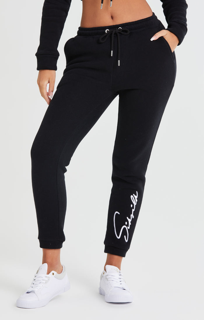 Womens black sik silk clearance joggers