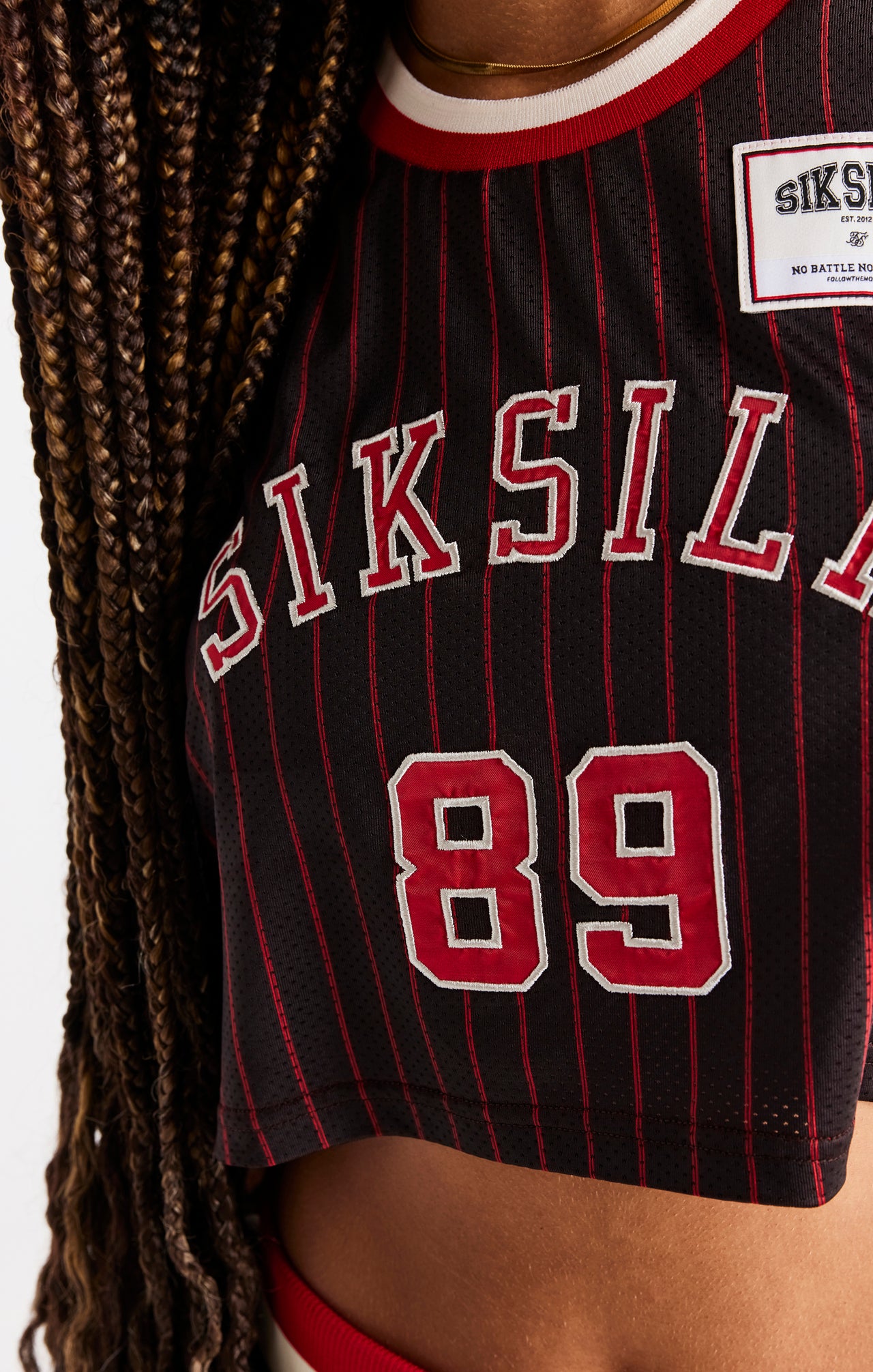 SikSilk Baseball Crop Vest - Black & Red (1)