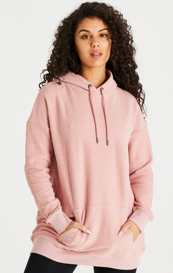 Pink Reverse Fleece Hoodie Dress (1)