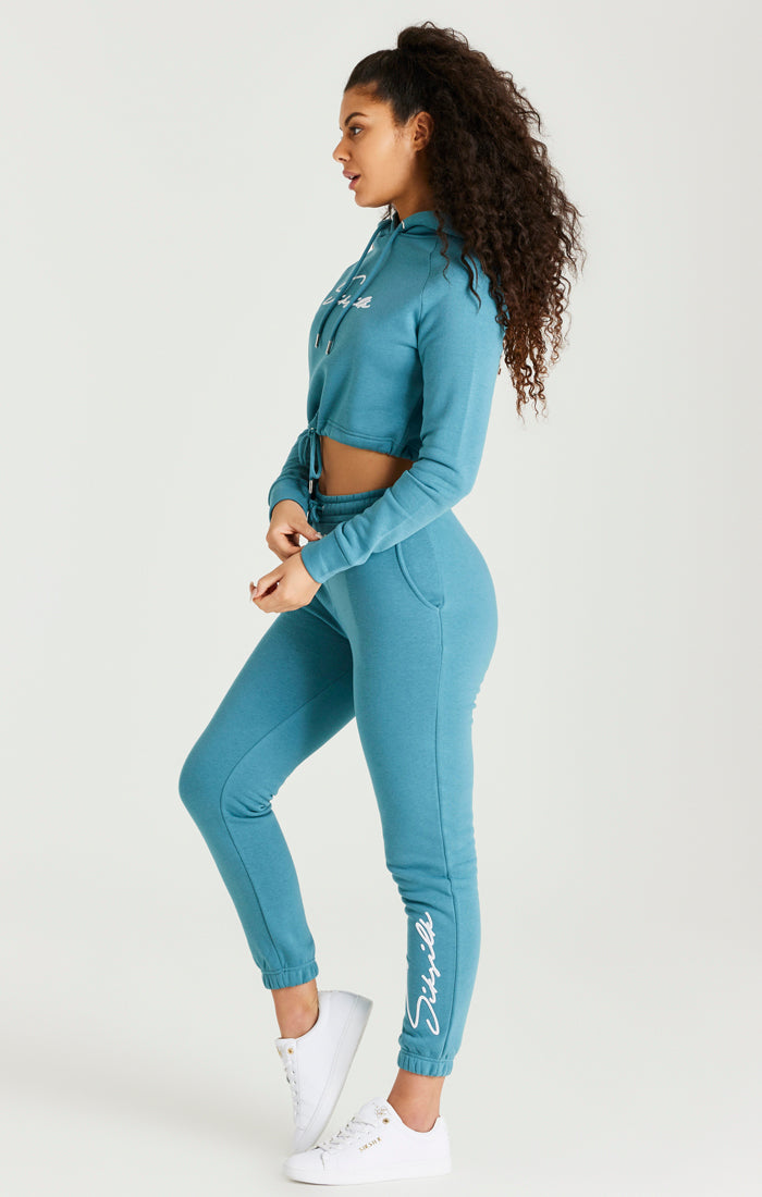 Load image into Gallery viewer, Teal Essential Cropped Hoodie (5)