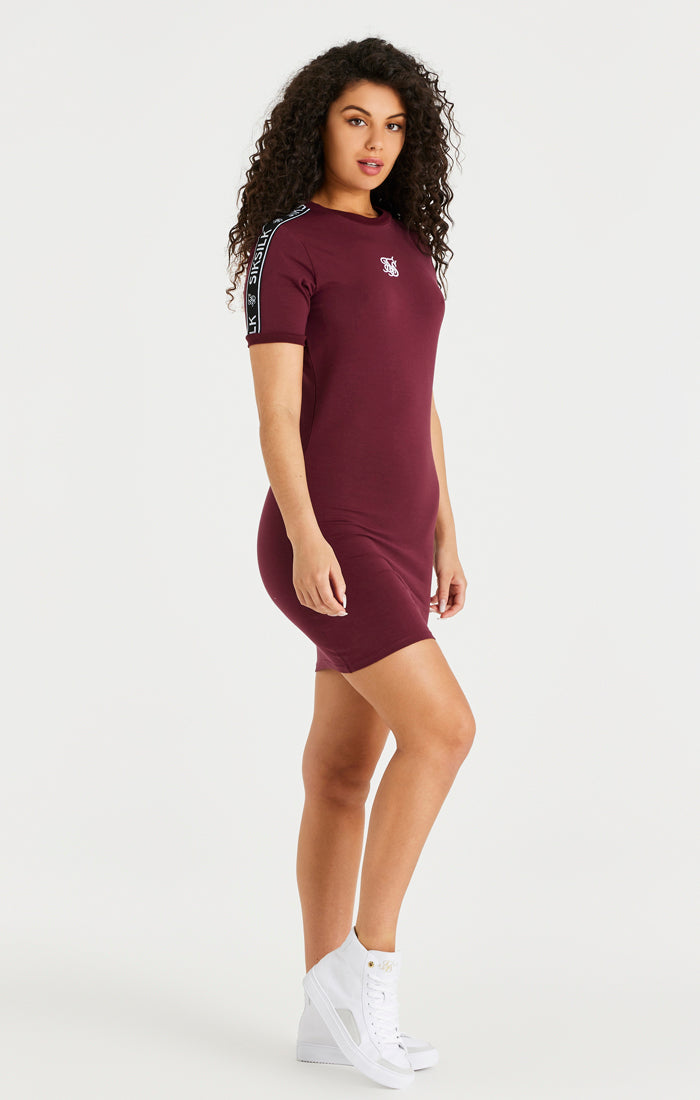 Load image into Gallery viewer, Burgundy Tape Bodycon Dress (6)