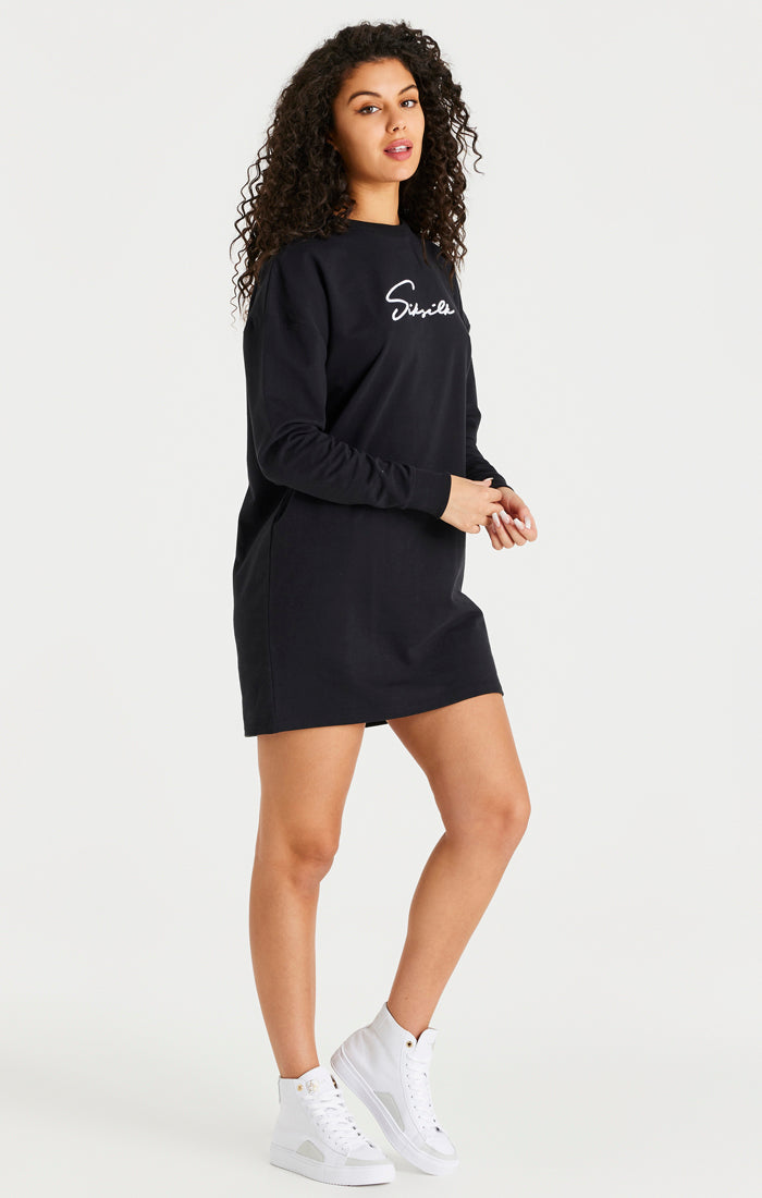 Black Essential Sweatshirt Dress (3)