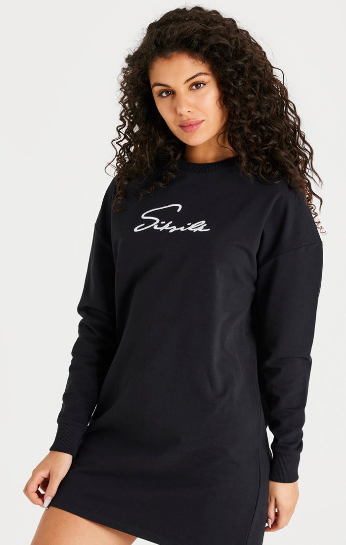 Black Essential Sweatshirt Dress (1)