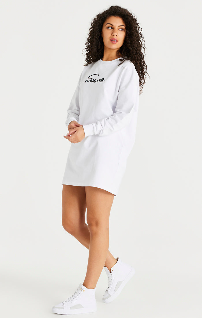 White Essential Sweatshirt Dress (5)