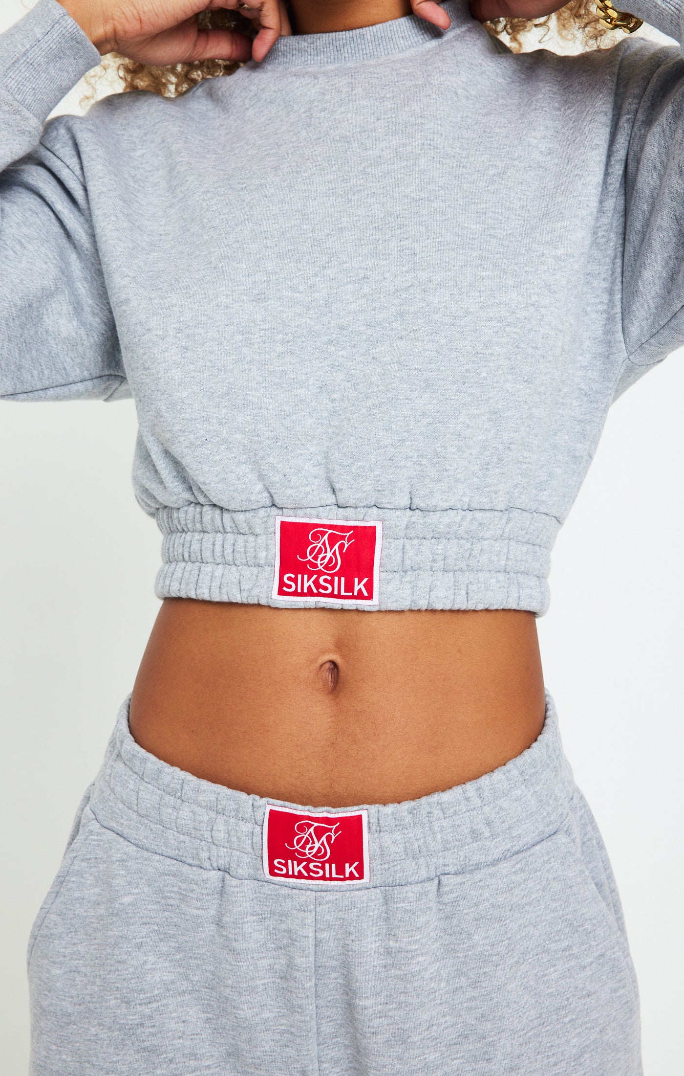 Load image into Gallery viewer, Grey Marl Cropped Sweatshirt (1)