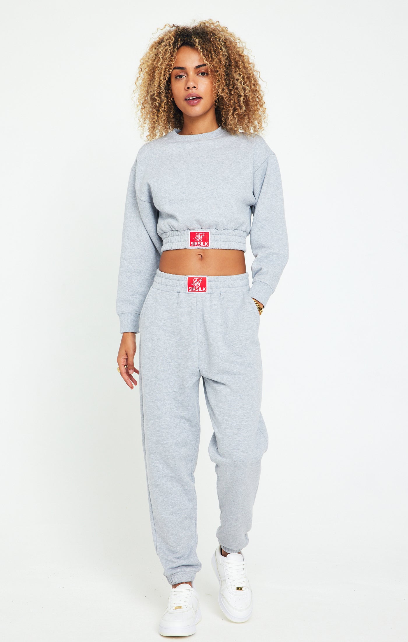 Load image into Gallery viewer, Grey Marl Cropped Sweatshirt (4)