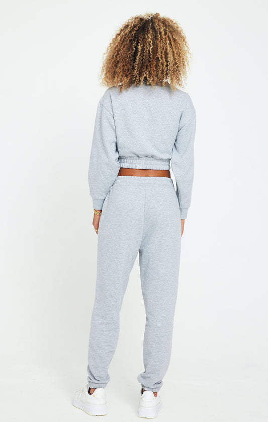Grey Marl Cropped Sweatshirt