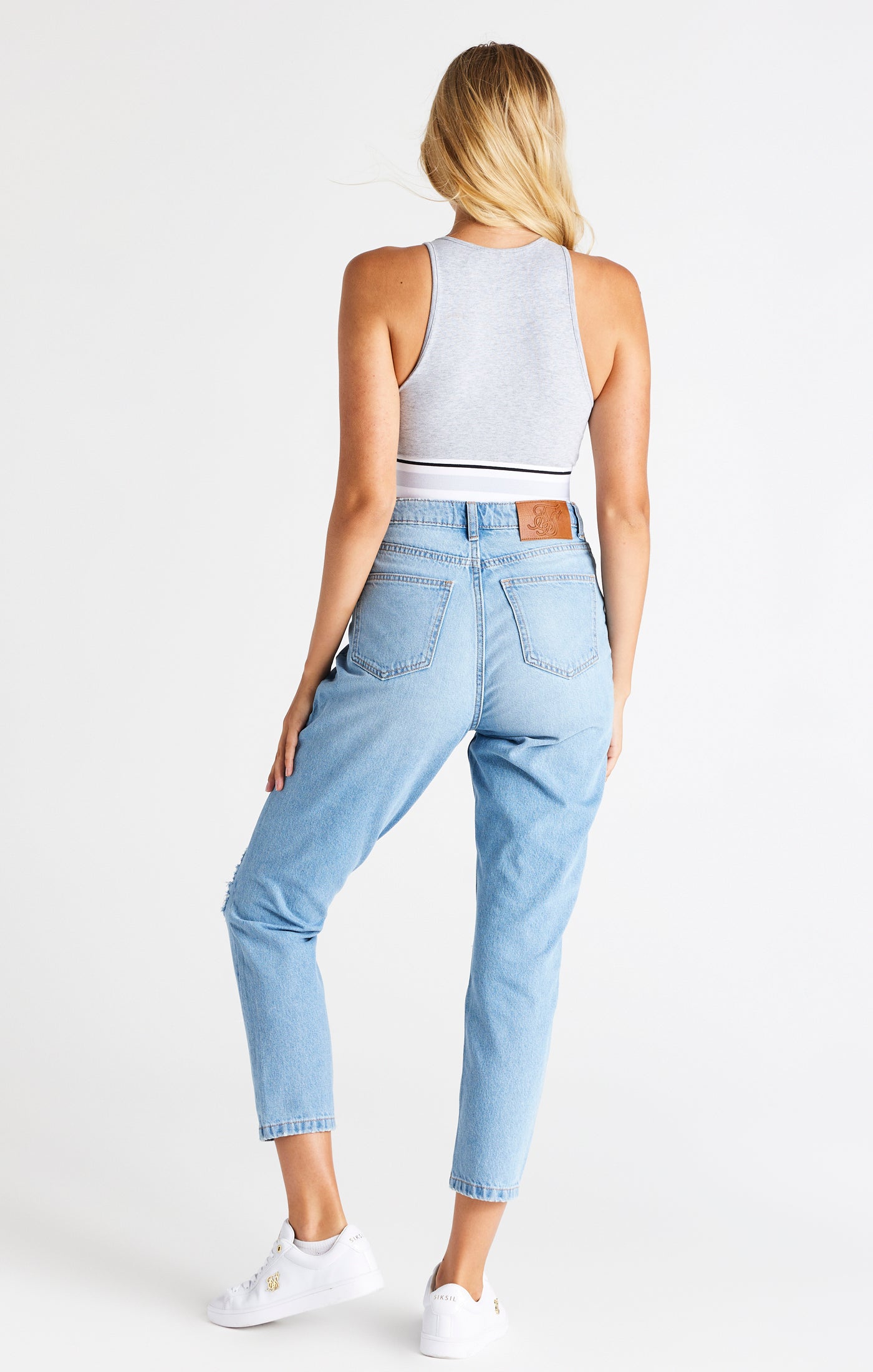 Load image into Gallery viewer, SikSilk Essential Racer Crop - Grey Marl (4)