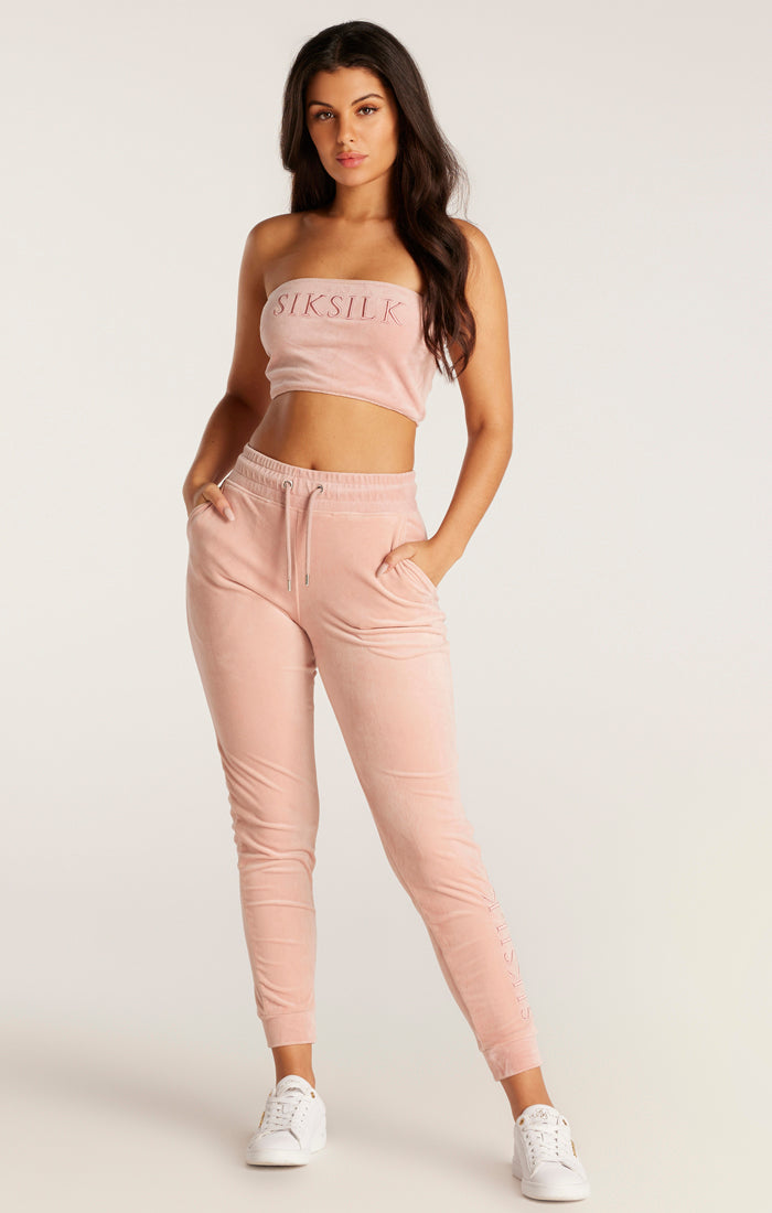 SikSilk Velour Embroidered Bandeau - Pink (3)