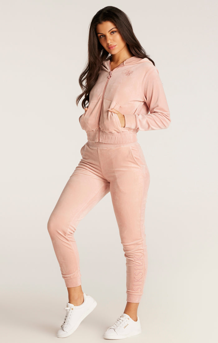 SikSilk Velour Embroidered Track Jacket - Pink (4)