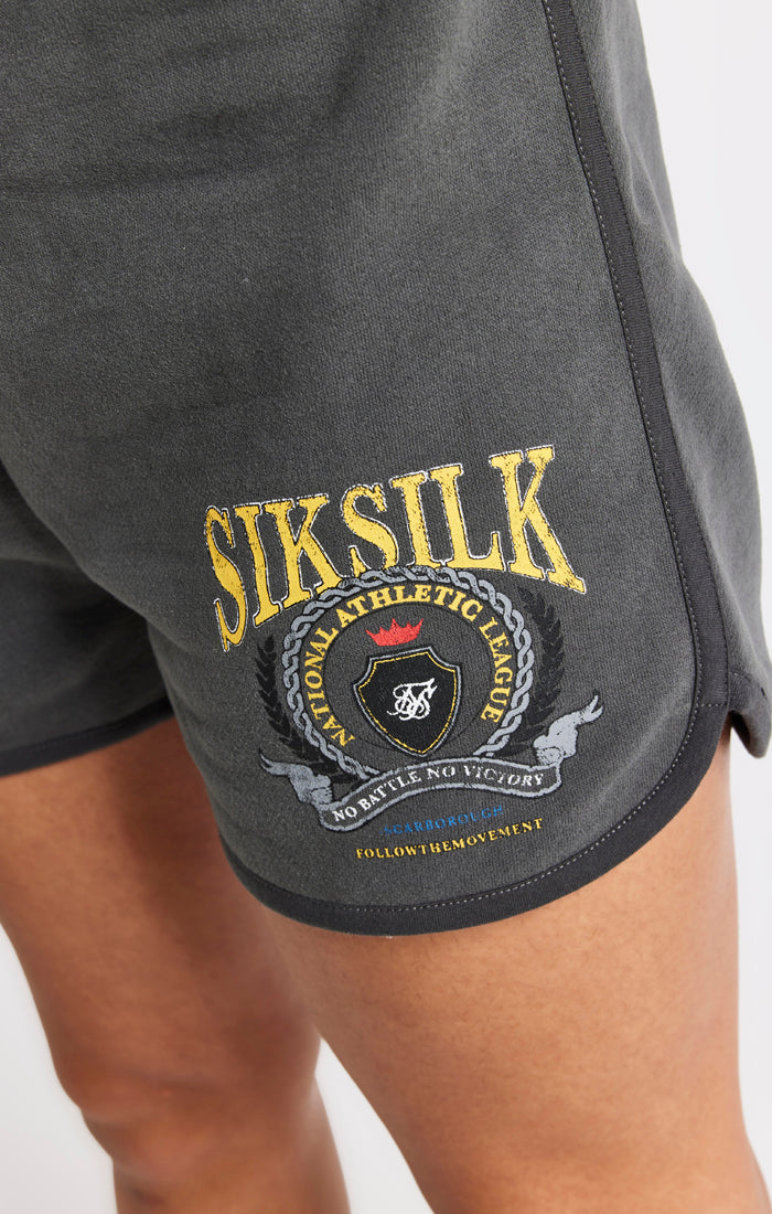 SikSilk Varsity Runner Shorts  - Washed Grey (6)